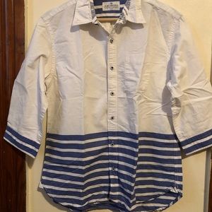 Port Bridge 3/4 sleeves white with blue stripes-Large for Female